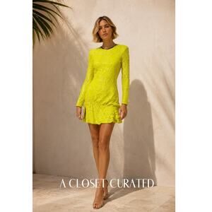 Brogger Diana Sequin Mini Dress Small Yellow NEW